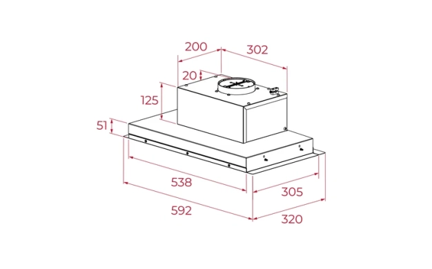 Аспиратор вграждане TEKA INTEGRA GFI 63030 KOS черен